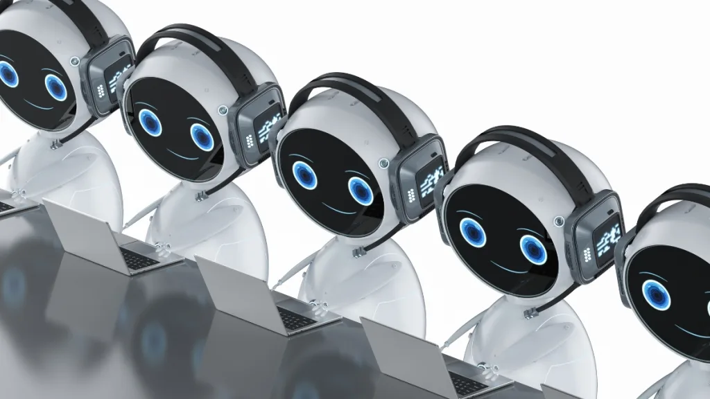 ロボットがカストマーサポートしている