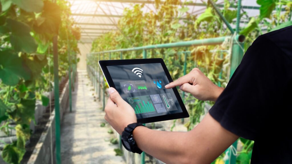 タブレット端末を使って農場管理している
