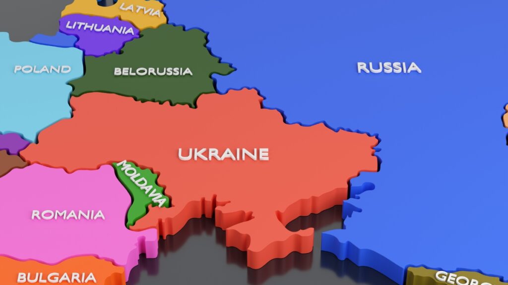 ウクライナとロシア周辺の地図