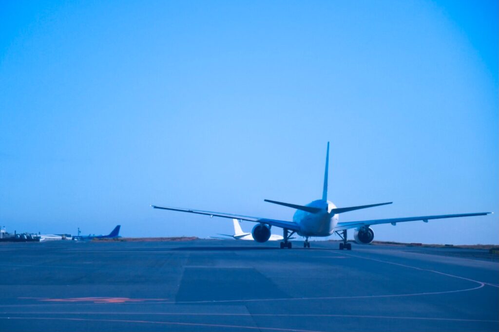 離陸前の飛行機