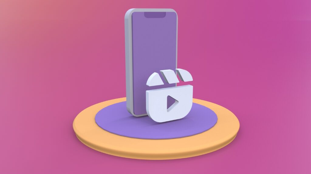 Instagramのモバイルリール アイコン 3Dレンダリングイラスト 