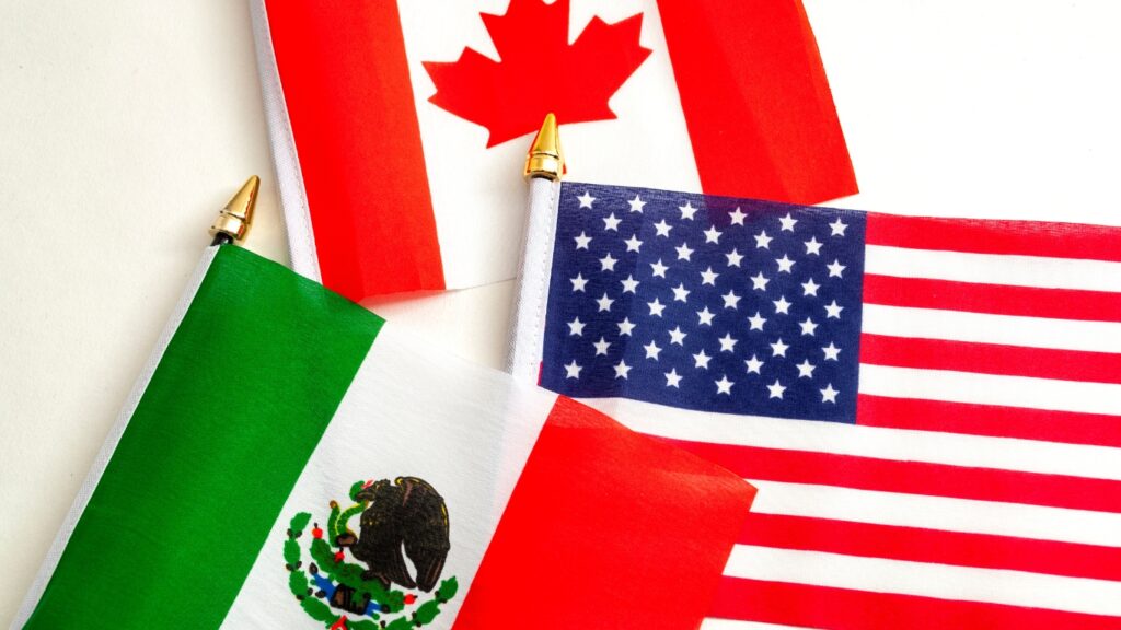 カナダ、USA、メキシコの旗