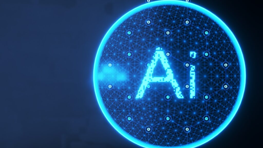 AIの文字とネットワークのイメージ