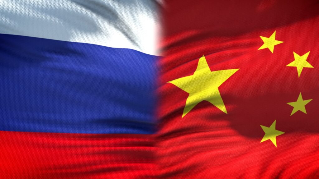 ロシアと中国の国旗