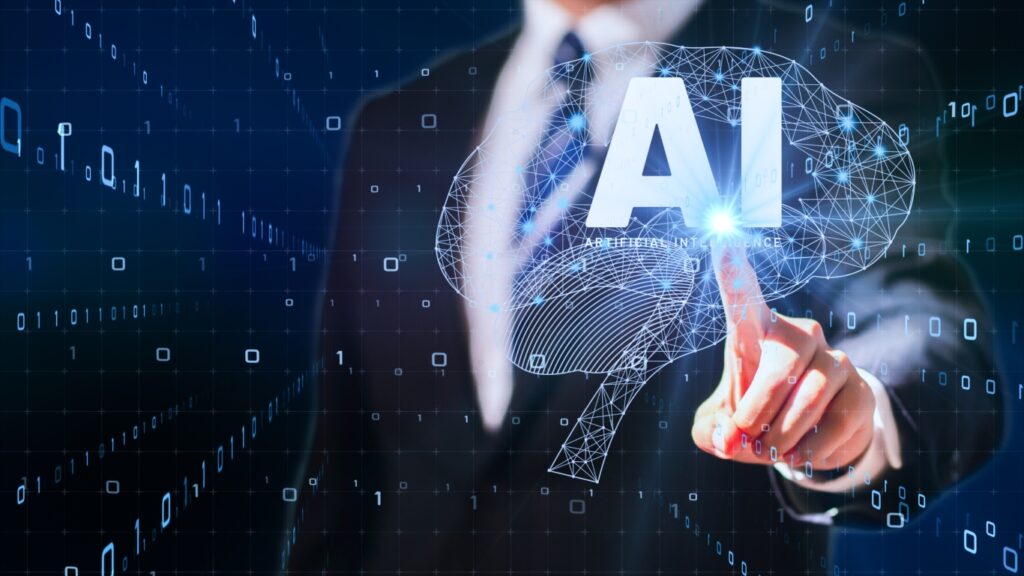 AIの文字をビジネスパーソンが指している