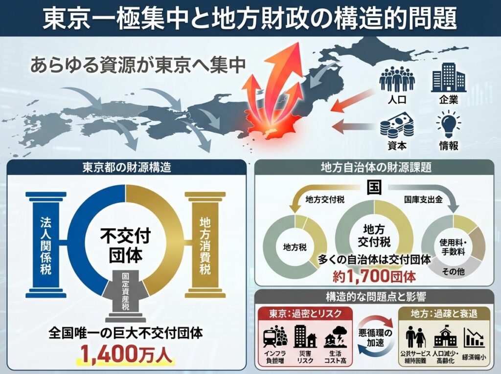 インフォグラフィック 東京一極と地方財政の構造的問題