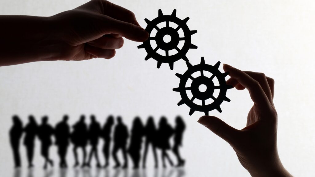 チームワークのイメージ、歯車