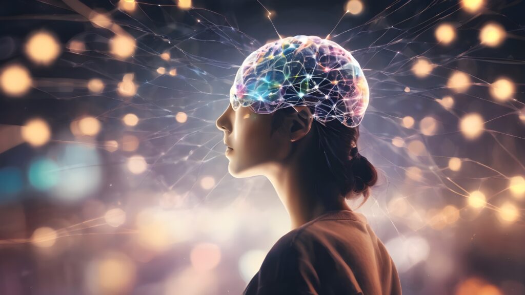 人間の脳の創造的概念。抽象的な脳の概念 創造的