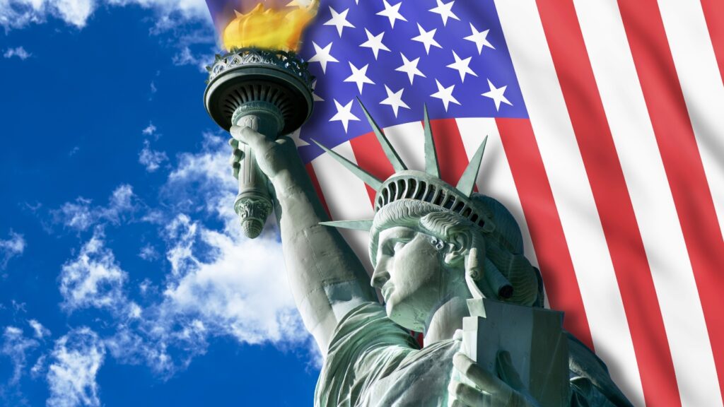 星条旗と自由の女神