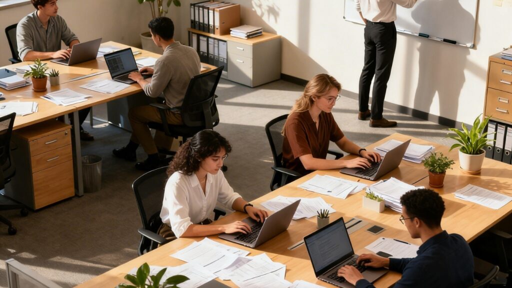 オフィスで仕事をしている風景